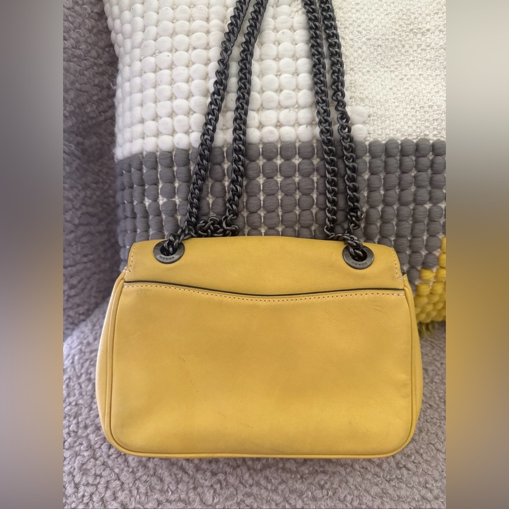 Coach Cassidy Crossbody Mini Bag Purse Handbag F73089 Sunflower Leather - Picture 2 of 9